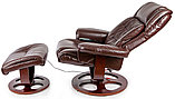 Массажные кресла Calviano TV-кресло Calviano 94 с пуфом (коричневое, массаж), фото 3
