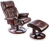 Массажные кресла Calviano TV-кресло Calviano 94 с пуфом (коричневое, массаж), фото 5