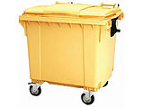 Контейнер(бак) пластиковый для мусора 1,1 м3 желтый на 4 клесах ts, фото 2
