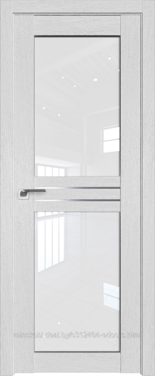 Дверь межкомнатная 2.56XN триплекс белый 800*2000 Монблан в цвет полотна