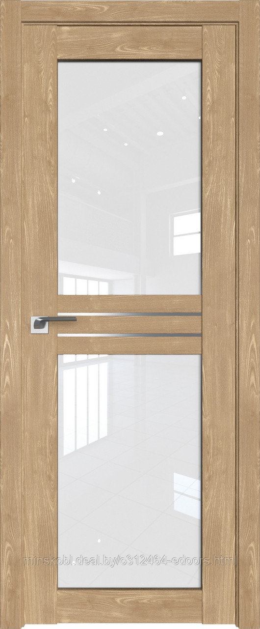 Дверь межкомнатная 2.56XN триплекс белый 800*2000 Каштан натуральный в цвет полотна