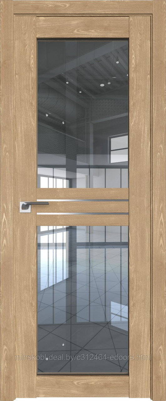 Дверь межкомнатная 2.56XN прозрачное 800*2000 Каштан натуральный в цвет полотна