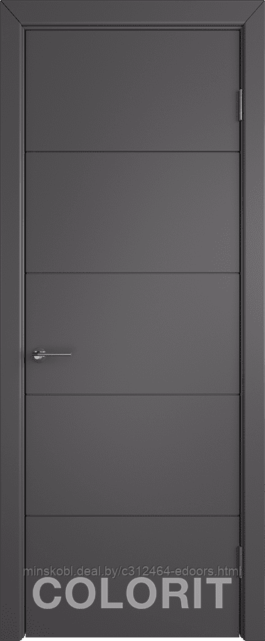 Дверь межкомнатная К4 COLORIT ДГ 800*2000 Графит эмаль