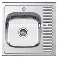 Мойка накладная кухонная LEDEME L66060-L декор, нержавеющая сталь