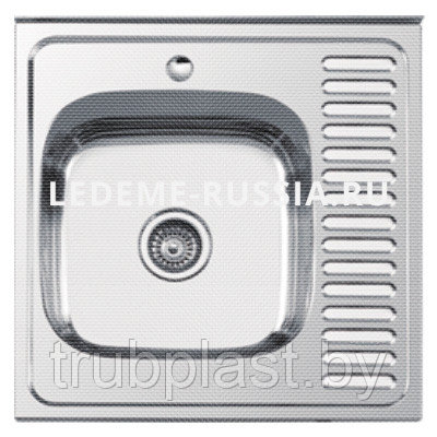 Мойка накладная кухонная LEDEME L66060-L декор, нержавеющая сталь - фото 1 - id-p145383483