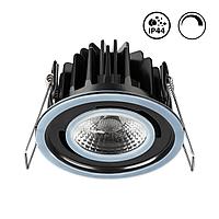 358342 SPOT NT19 105 черный Встраиваемый влагозащищённый диммир.св-к IP44 LED 3000К 8W REGEN