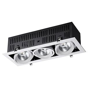 358442 SPOT NT20 113 бел/черн Встраиваемый карданный светильник IP20 LED 4000К 3*24W 100-265V GESSO, фото 2