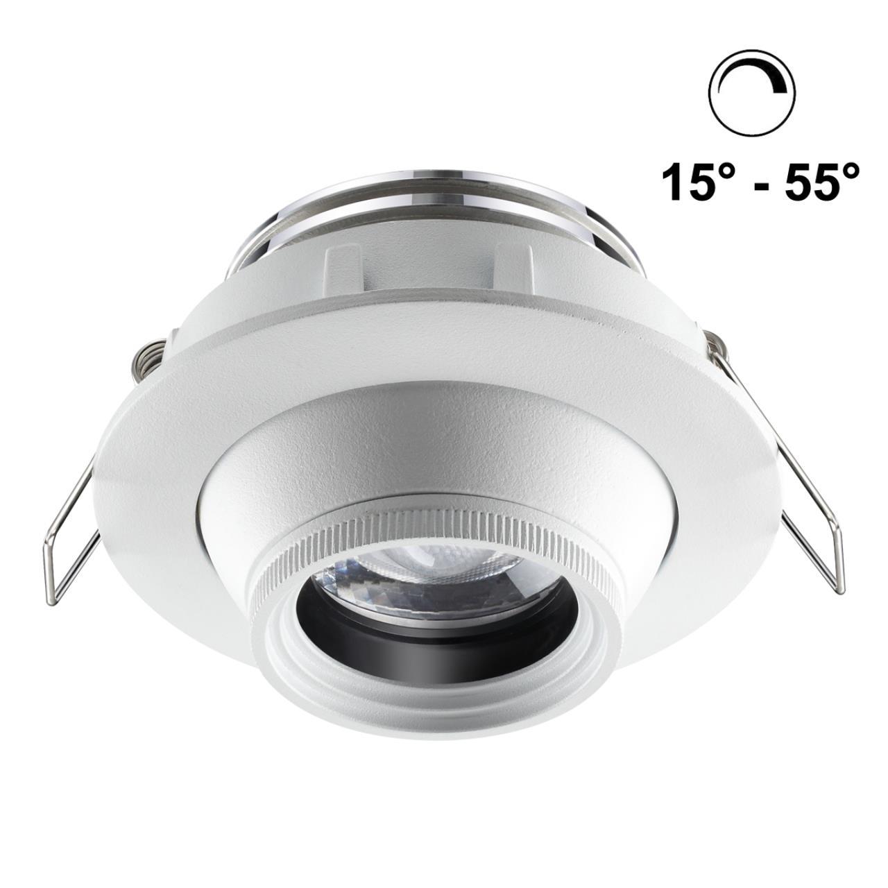 358443 SPOT NT20 104 белый Встраиваемый св-к DIM (угол рассеивания 15°~55°) IP20 LED 4000К 8W HORN