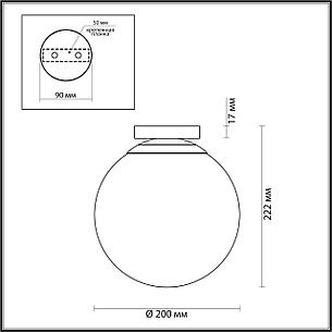 4248/1C HIGHTECH ODL21 101 золотист/металл/белый/акрил Потолочный светильник IP44 E27 LED 9W BOSCO, фото 2