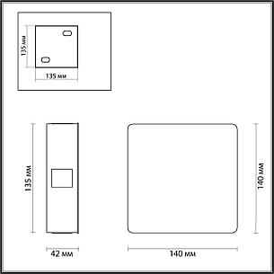 4258/8WL HIGHTECH ODL21 148 белый/металл Настенный светильник IP20 LED 8W 444Лм 3000K VISTA, фото 2