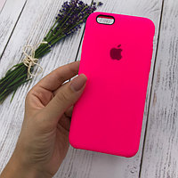 Чехол Silicone Case для Apple iPhone 6 / iPhone 6S, #47 Barbie pink (Розовый неон)