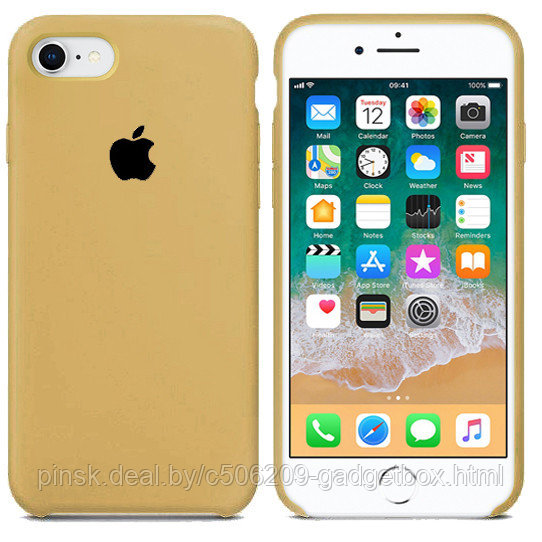 Чехол Silicone Case для Apple iPhone 7 / iPhone 8 / SE 2020, #28 Gold (Горчичный) - фото 2 - id-p130057933