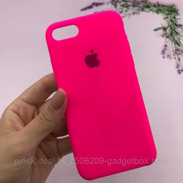 Чехол Silicone Case для Apple iPhone 7 / iPhone 8 / SE 2020, #47 Barbie pink (Розовый неон) - фото 1 - id-p130057952