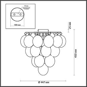 4812/6C MODERN ODL21 219 янтарный/бронзовый Люстра потолочная E14 6*40W GRAPE, фото 2