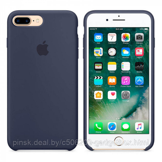 Чехол Silicone Case для Apple iPhone 7 Plus / iPhone 8 Plus, #8 Dark blue (Темно-синий) - фото 1 - id-p130057983