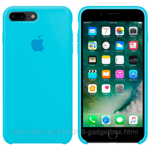 Чехол Silicone Case для Apple iPhone 7 Plus / iPhone 8 Plus, #16 Blue (Голубой) - фото 1 - id-p130057991