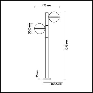 4832/2F NATURE ODL21 563 черный/акрил Ландшафтный светильник E27 2*10W IP44 LOMEO, фото 2