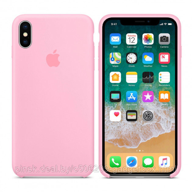 Чехол Silicone Case для Apple iPhone X / iPhone XS , #6 Light pink (Светло-розовый) - фото 2 - id-p130058051