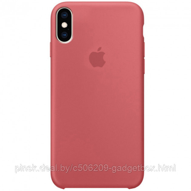 Чехол Silicone Case для Apple iPhone X / iPhone XS , #25 Camellia (Красная роза) - фото 1 - id-p130058070
