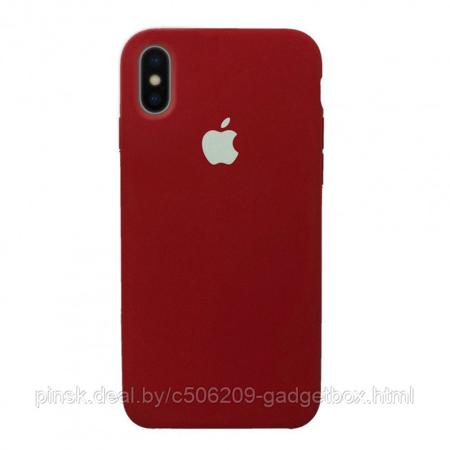 Чехол Silicone Case для Apple iPhone X / iPhone XS , #33 Cherry (Темно-красный) - фото 1 - id-p130058078