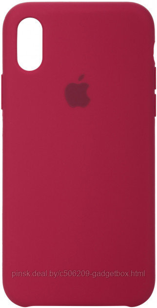 Чехол Silicone Case для Apple iPhone X / iPhone XS , #36 Rose red (Бордовый) - фото 1 - id-p130058081