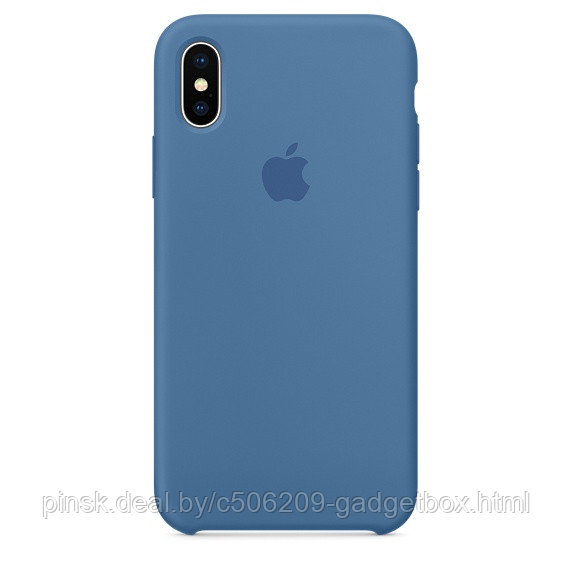 Чехол Silicone Case для Apple iPhone X / iPhone XS , #38 Denim blue (Стальной синий) - фото 1 - id-p130058083