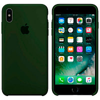 Чехол Silicone Case для Apple iPhone X / iPhone XS , #48 Dark Green (Темно-зеленый)