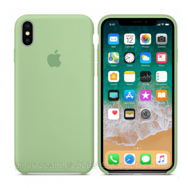 Чехол Silicone Case для Apple iPhone X Max / iPhone XS Max, #1 Mint (Зеленая мята) - фото 2 - id-p130058116