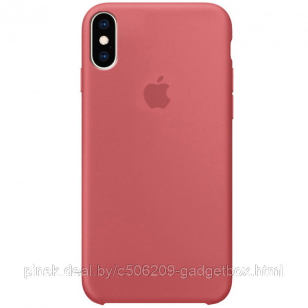 Чехол Silicone Case для Apple iPhone X Max / iPhone XS Max, #25 Camellia (Красная роза) - фото 1 - id-p130058140