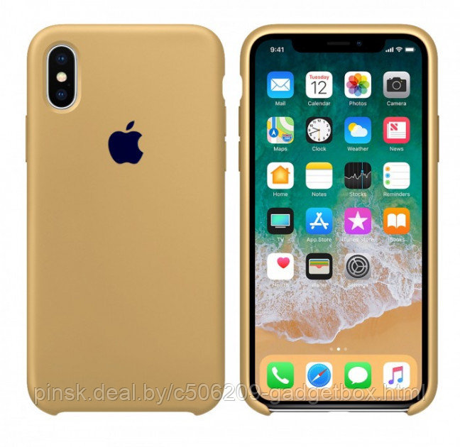 Чехол Silicone Case для Apple iPhone X Max / iPhone XS Max, #28 Gold (Горчичный) - фото 2 - id-p130058143