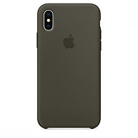 Чехол Silicone Case для Apple iPhone X Max / iPhone XS Max, #34 Dark olive (Темно-оливковый)