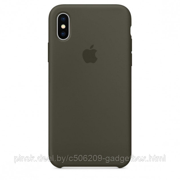 Чехол Silicone Case для Apple iPhone X Max / iPhone XS Max, #34 Dark olive (Темно-оливковый) - фото 1 - id-p130058149