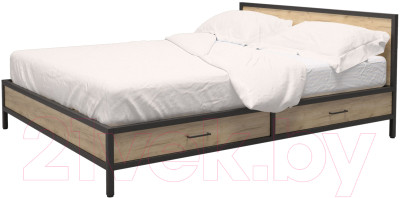 Двуспальная кровать Millwood Neo Loft КМ-3.6 Л 208х182х93