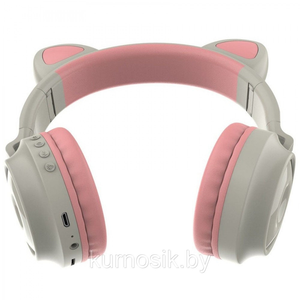 Беспроводные детские наушники с ушками котика (Bluetooth, MP3, FM, AUX, Mic, LED) - фото 9 - id-p145455874