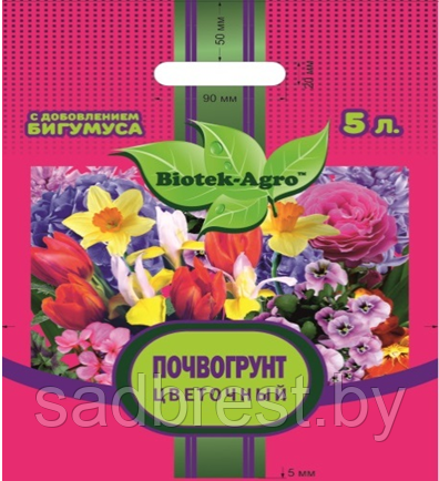 Грунт Цветочный на основе биогумуса Биотек Агро, 5 л
