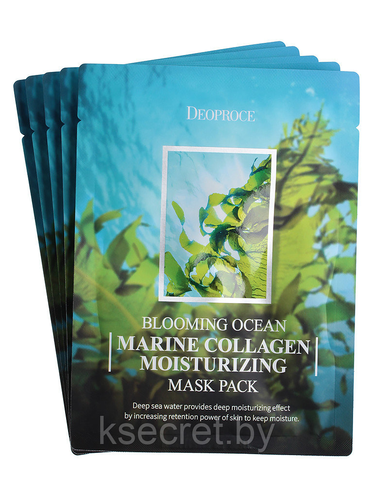 ДП Маска для лица на тканевой основе DEOPROCE BLOOMING MARINE COLLAGEN MOISTURIZING MASK - фото 1 - id-p145460798