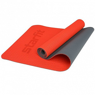 Гимнастический коврик для йоги, фитнеса Starfit FM-202 TPE red (173x61x0,5)