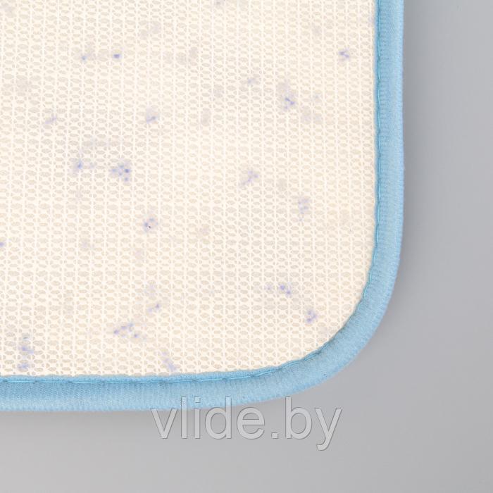 Набор ковриков для ванны и туалета «Галька», 2 шт: 40×50, 50×80 см, цвет синий - фото 4 - id-p145468372