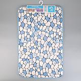 Набор ковриков для ванны и туалета «Галька», 2 шт: 40×50, 50×80 см, цвет синий, фото 5