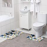 Набор ковриков для ванны и туалета «Ромашковое поле», 2 шт: 40×50, 50×80 см, фото 2