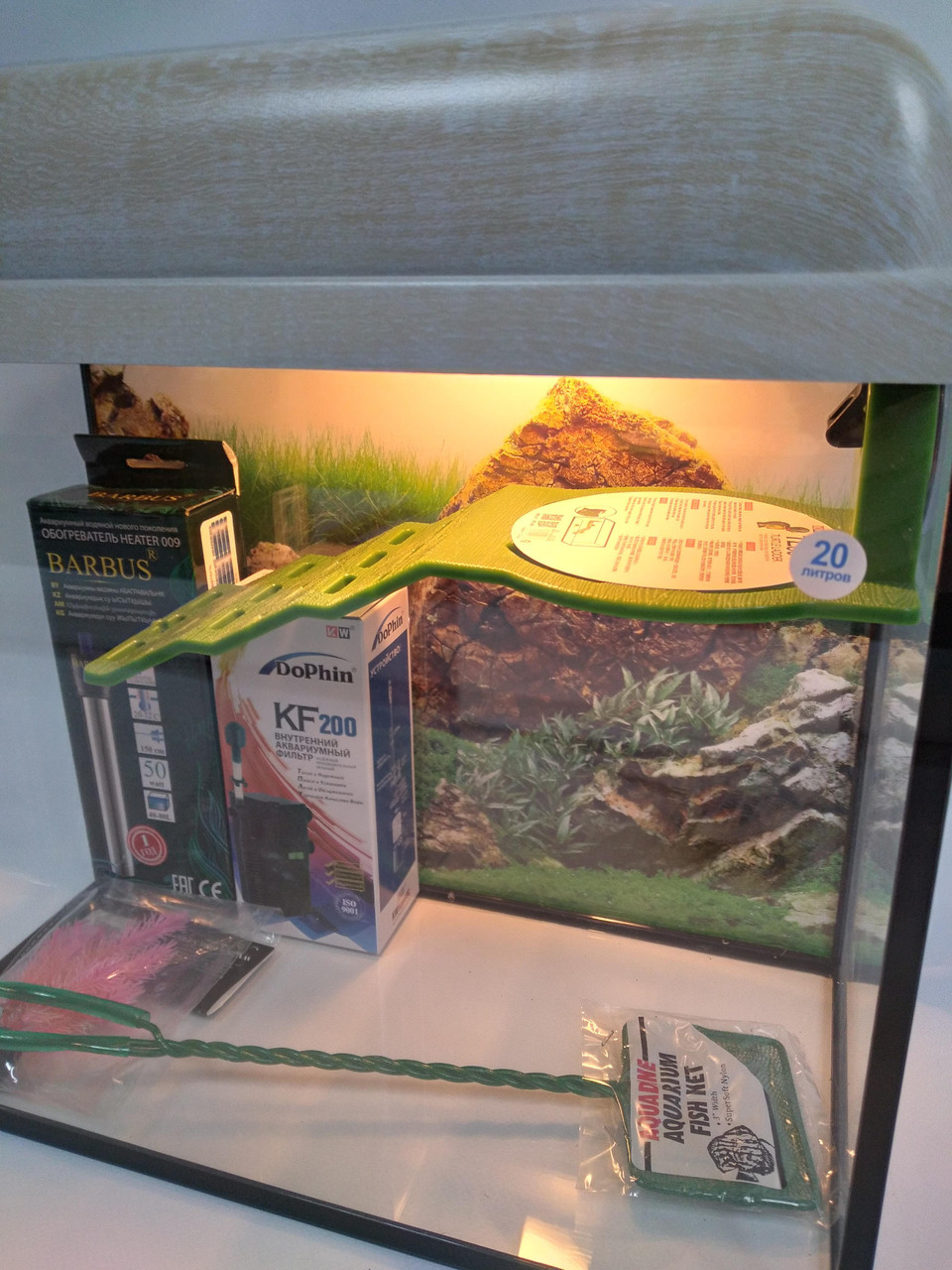Аквариум для красноухих черепах 30 литров (комплект) Беленый Дуб - фото 3 - id-p145473160