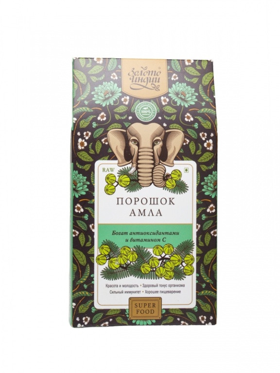 Амла сушеная молотая (Amla Fruit Powder) чайный травяной напиток, Золото Индии, 100 г