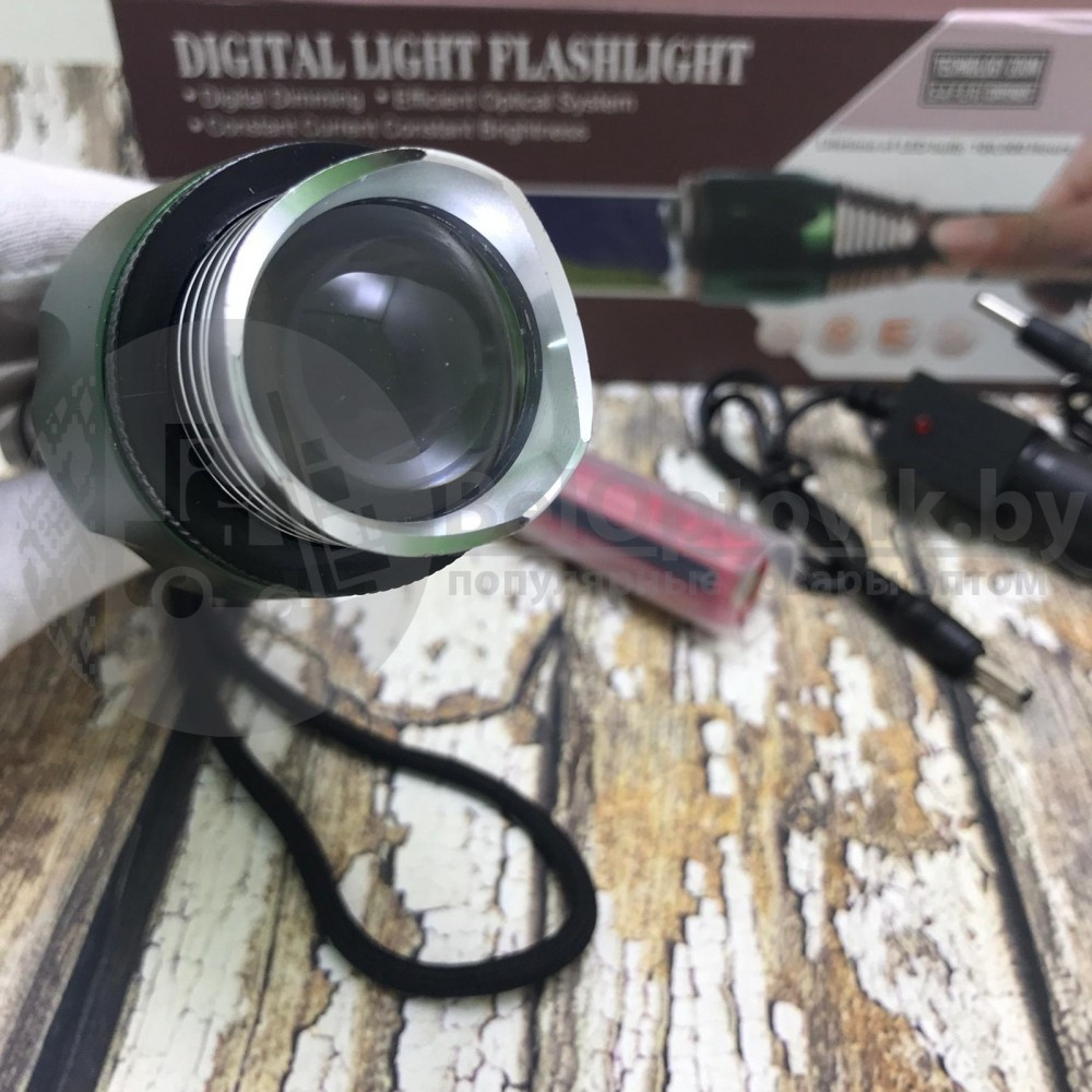 Аккумуляторный тактический фонарь Digital Light ZOOM 200 Lumens LED 3W - фото 2 - id-p143213969