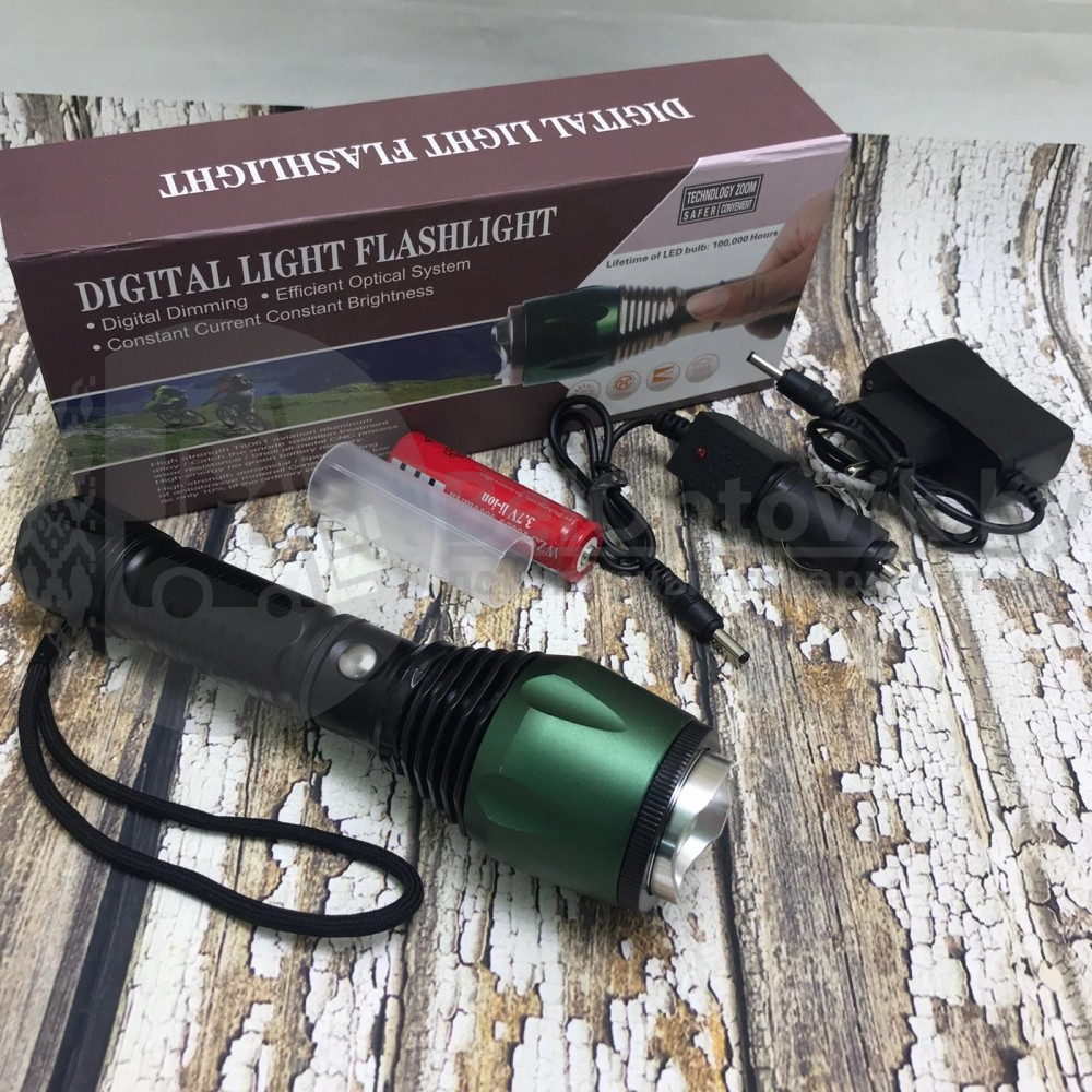 Аккумуляторный тактический фонарь Digital Light ZOOM 200 Lumens LED 3W - фото 5 - id-p143213969