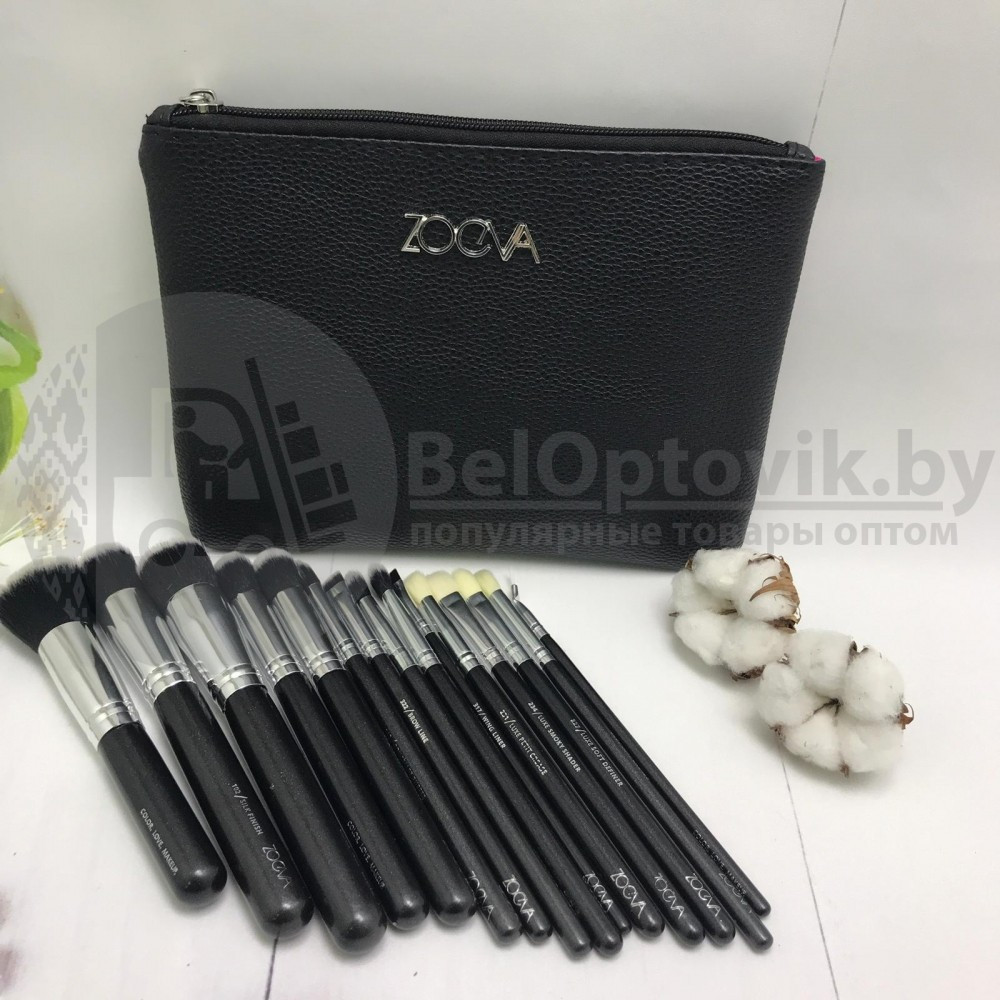 Профессиональный набор кистей Zoeva Black (кисти для макияжа 15 шт. клатч) - фото 6 - id-p93844990