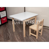 Комплект детский деревянный столик и стульчик арт. SLN-705050+SDN-27. Столешница 700х500 мм.