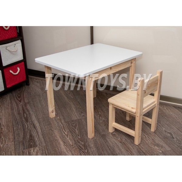 Комплект детский деревянный столик и стульчик арт. SLN-705050+SDN-27. Столешница 700х500 мм. - фото 1 - id-p145487301