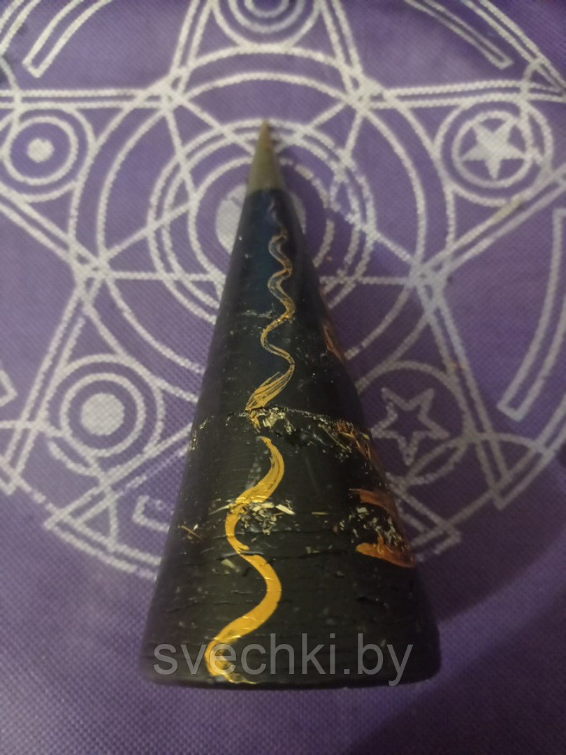 Свеча черная "Ведьмин Колпак" с печной сажей - фото 2 - id-p142997640