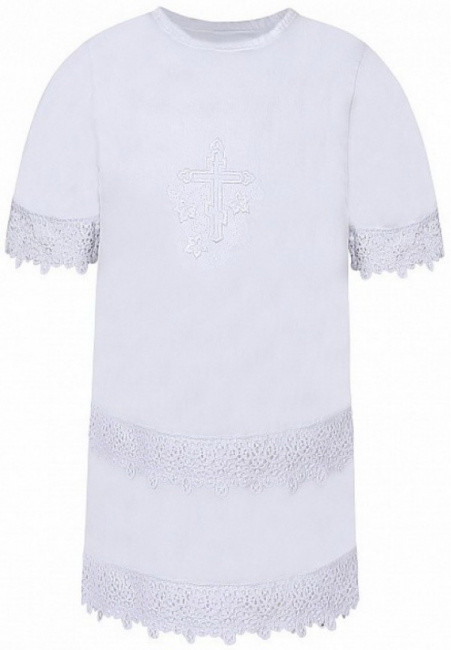 Рубашечка, Чепчик Для Крещения Сатин, Белая FE 15001 (68,74р) - фото 1 - id-p145486553