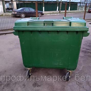 Пластиковый контейнер для мусора 660 л зеленый, Иран